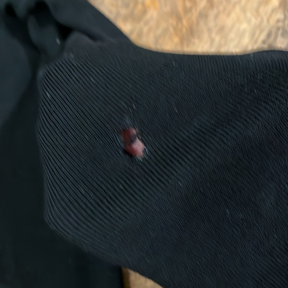 Tory Burch Black Sweater w/Blue Crystal Flowers on Shoulder; Size Large - Picture 11 of 12